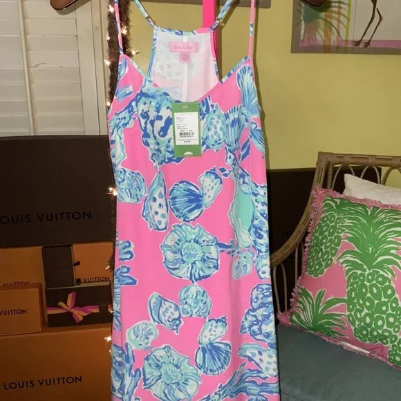 Lilly Pulitzer NWT Dusk Silk Dress Barefoot Princess Pink Pout $198 Size XXS - Picture 9 of 9